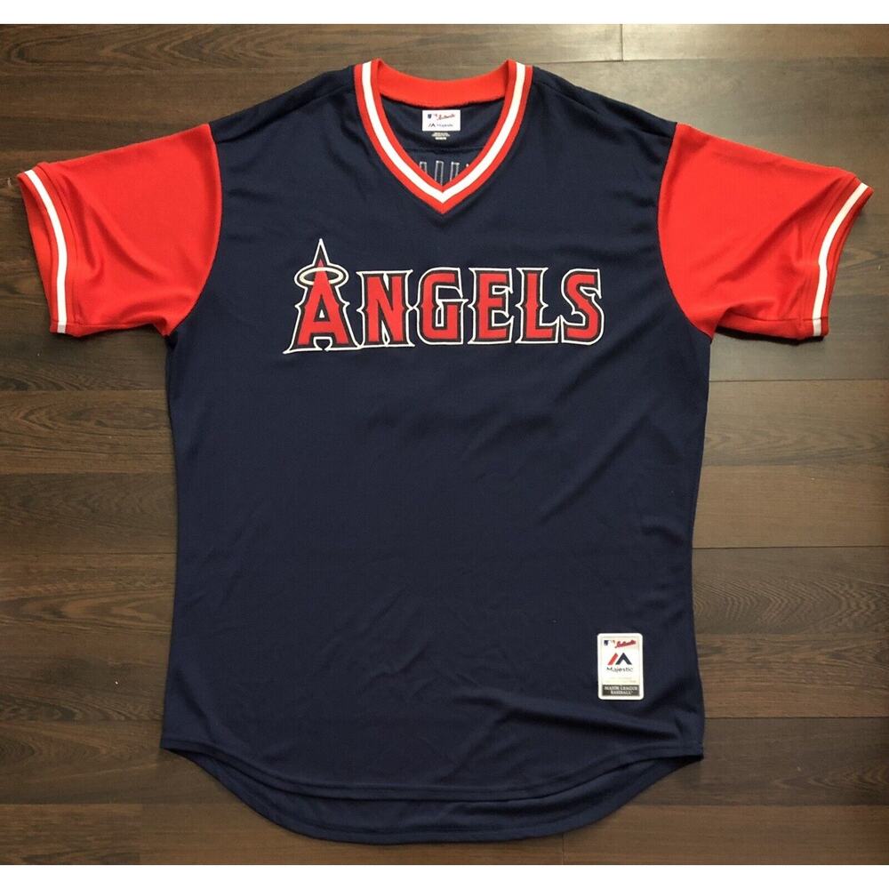 Rare Majestic Mike Trout "Kiiiiid" Navy/Red Los Angeles Angels 2017 MRSP $275